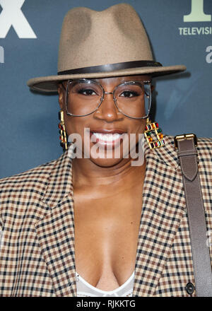 Pasadena, USA. 06 Feb, 2019. PASADENA, Los Angeles, CA, USA - Februar 06: Schauspielerin Aisha Hinds kommt an der Fox Winter TCA 2019 All-Star-Party im Bild Haus am 6. Februar 2019 in Pasadena, Los Angeles, California, United States. (Foto von Xavier Collin/Image Press Agency) Quelle: Bild Presse Agentur/Alamy leben Nachrichten Stockfoto