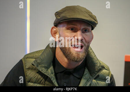 Newcastle, UK. 7 Feb, 2019. Terry Brazier nimmt Fragen aus den Medien Quelle: Dan Cooke/Alamy leben Nachrichten Stockfoto