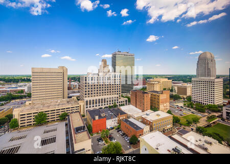 Winston - Salem, North Carolina, USA Skyline von oben am Nachmittag. Stockfoto