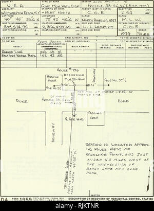 . Strand Änderungen in Westhampton Beach, New York, 1962-73. Küste Änderungen; Leisten (Shore-Schutz); Coastal engineering. DA, oFc°? 1" 1959 ERSETZT DA FO UND I960. 1 Feb sind veraltet. Beschreibung ODER DIE WIEDERHERSTELLUNG VON HORIZONTALEN CONTROL STATION für den Einsatz von Thl" Form, siehe TM 5-237; tha Befürworter err Agentur ist der US-Armee den Befehl.. Bitte beachten Sie, dass diese Bilder sind von der gescannten Seite Bilder, die digital für die Lesbarkeit verbessert haben mögen - Färbung und Aussehen dieser Abbildungen können nicht perfekt dem Original ähneln. extrahiert. DeWall, Allan E; Coastal Engineering Research Cent Stockfoto