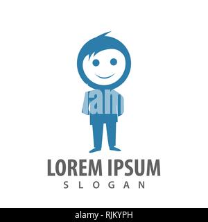 Stehenden person lächelnd logo Konzept Design. Symbol grafische Vorlage element Vektor Stock Vektor