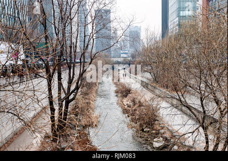 Seoul, Südkorea. - Cheong Gye Cheon-Stream Stockfoto