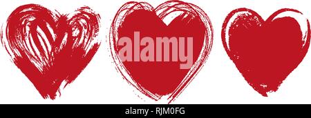 Herzen Sammlung, hand Vektor-illustration Skizze auf weißem Hintergrund gezeichnet Stock Vektor
