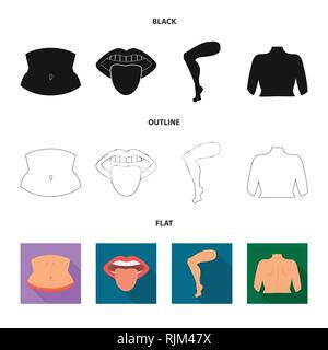 Vektor Design von Körper und Symbol. Satz von Körper und Anatomie vektor Illustration. Stock Vektor