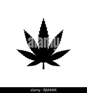 Cannabis, Marihuana Blatt Symbol. Vector Illustration, flache Bauform. Stock Vektor