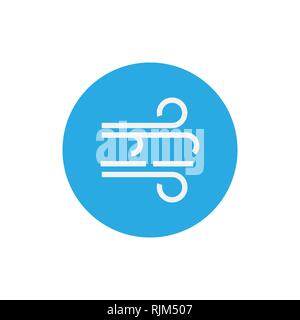 Wehende wind Symbol. Vector Illustration, flache Bauform. Stock Vektor