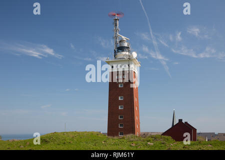 Leuchtturm der Insel Helgoland in der Sonne Stockfoto