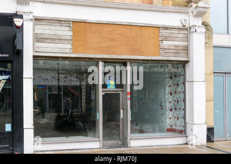 Eine leere Shop in Bromley High Street, London. Stockfoto