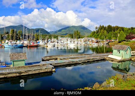 Schönen Hafen von Ucluelet, Pazifikküste, Vancouver Island, BC, Kanada Stockfoto