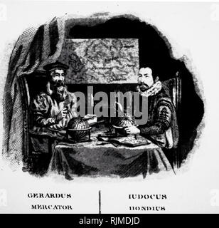 Abbildung: Gerardus Mercator (1512-1594), ein aus dem 16. Jahrhundert German-Flemish Kartograph, Geograph und kosmograph. Stockfoto
