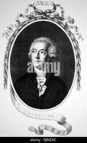 Abbildung: Antoine-Laurent de Lavoisier (1743-1794), französischer Adliger und Chemiker, der von zentraler Bedeutung für das 18. Jahrhundert die chemische Revolution und wer hatte einen großen Einfluß auf die Geschichte der Chemie und der Geschichte der Biologie. Er ist weit verbreitet in der gängigen Literatur als Vater der modernen Chemie betrachtet Stockfoto