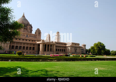 Umaid Bhawan Palace, einem der größten privaten Residenzen der Welt, Jodhpur, Rajasthan, Indien Stockfoto