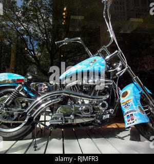 Harley-Davidson Sportster, Memorial Motorrad in Hommage an James Carter, New York, USA Stockfoto