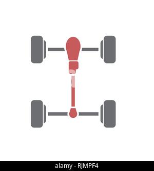 Auto Räder base Symbol auf weißem Hintergrund für Grafik- und Webdesign, modernen einfachen Vektor unterzeichnen. Internet Konzept. Trendy Symbol für Web site Design web-Taste oder mobile App. Stock Vektor