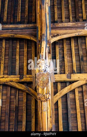 Vereinigtes Königreich Großbritannien England London Parlament Westminster Palace Hall Mittelalterlicher Hammerbaum Holzdach Schnitzerei Engel Sightseeing-Besuch Stockfoto