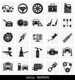 Auto service Symbole auf Plätzen Hintergrund für Grafik- und Webdesign, modernen einfachen Vektor unterzeichnen. Internet Konzept. Trendy Symbol für Web site Design web-Taste oder mobile App. Stock Vektor