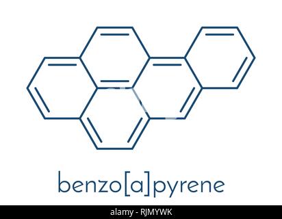 Benzo[a]pyren (BaP) Polyzyklische aromatische Kohlenwasserstoffe Molekül. Skelettmuskulatur Formel. Stock Vektor