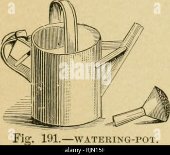 . Barry's Obstgarten. Obst - Kultur. Maschinen für die Bewässerung. 505 Trauben, und halten ihn fest, bis er nach unten gebracht wird. Diese sind sehr für das Sammeln von ein paar bunchea der Trauben von der Spitze eines Hauses oder einem Gitter (Abb. nützlich. 188). Sectiox 4.- ^ Maschinen für die Bewässerung. Die Hand-Syringe (Abb. 1 S 9). - Das ist ein sehr nützliches Gerät für das Streuen und washuig das Laub der Bäume bei trockenem Wetter. Es gibt verschiedene Arten, aus Zinn, Kupfer und Messing, und zu verschiedenen Preisen verkauft. Welcher Art auch immer verwendet haben, sollten mehrere Caps {A) tlie Menge zu regulieren oder Dusche wasser entladen, und Sie sollten auch Stockfoto