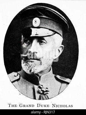 Grand Duke Nicholas von Russland (1856-1929). Commander-in-chief Russische Armee gegen Österreich und Deutschland, sowie im Kaukasus 1915-17 Stockfoto