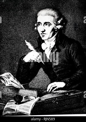 Abbildung: Joseph Haydn (1732 - 1809); österreichischer Komponist der Klassischen Periode. Er war an der Entwicklung der Kammermusik wie das Klaviertrio instrumental. Stockfoto