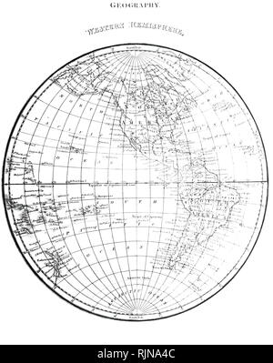 Eine Karte der westlichen Hemisphäre als 1816. Vom 19. Jahrhundert Stockfoto