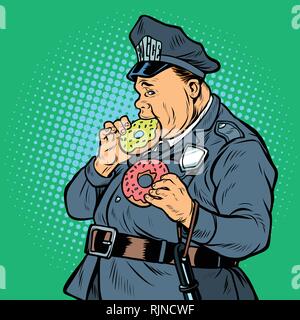 Cop isst Donut Stock Vektor