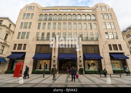 Ralph Lauren Flagship Store in New Bond Street, Mayfair, London. Stockfoto