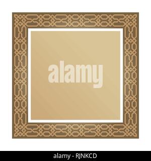 Luxus glänzend leuchtende vintage Frame, Golden Square Ornament Rahmen und Raum für Text-, Vektor, Abbildung Stock Vektor