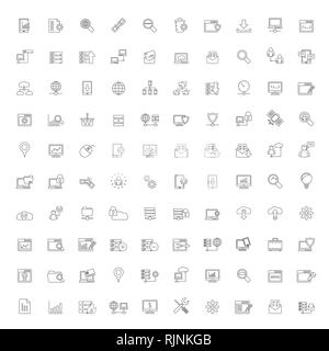 Line Internet, Website und user interface Symbole - Vektor Icon Set Stock Vektor
