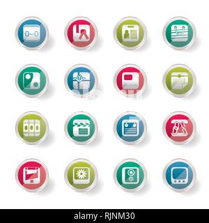 Business und Internet Symbole über farbigen Hintergrund - Vektor Icon Set Stock Vektor