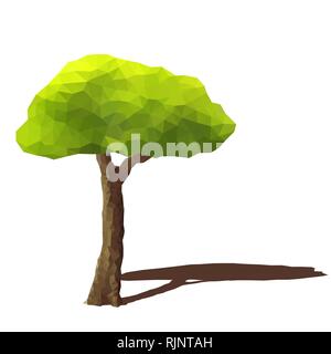 Baum Low-poly-Stil. Geometrische poligonal Abbildung. Vektor Design Element. Stock Vektor