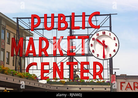 Public Market Center Seattle Downtown. Stockfoto