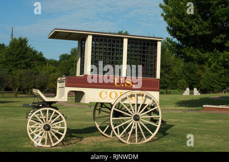 Paddy Wagen für den Transport von Gefangenen, Fort Smith National Historic Site, Arkansas. Digitale Fotografie Stockfoto