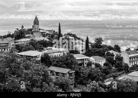 Schwarz und Weiß, der kleinen Stadt Sighnaghi (signagi) in Georgien, in Europa. Stockfoto