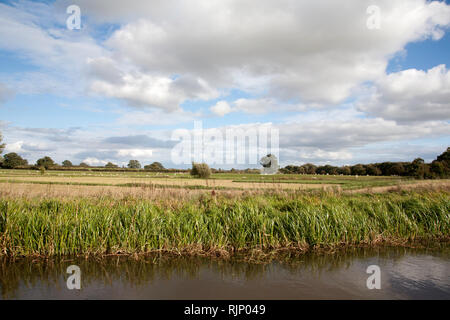 Blick über die Felder einer ländlichen Landschaft der Montgomery Kanal in der Nähe von Lower Frankton Ellesmere Shropshire England Stockfoto