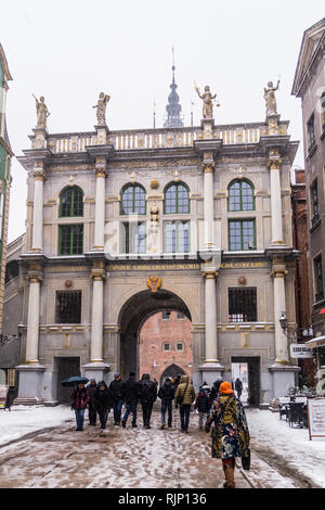 Złota Brama, Golden Gate, 1614, von Abraham van den Verstopf t, Długi Targ, Langer Markt, Danzig, Polen Stockfoto