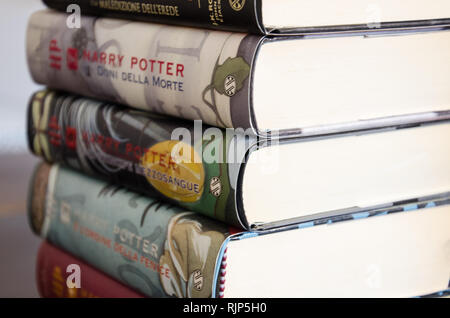 Harry Potter Saga. Bücher auf italienisch geschrieben. Mailand, 7. Februar, 2019 Stockfoto