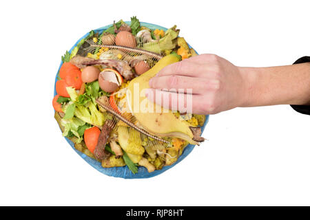 Die Verwertung organischer auf weißem Hintergrund Stockfoto