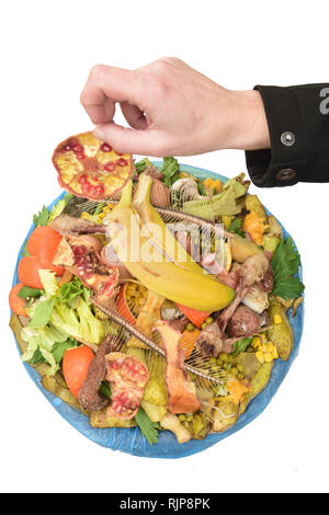 Die Verwertung organischer auf weißem Hintergrund Stockfoto