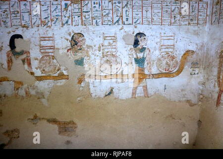 Ein Foto im Grab KV 8 im Tal der Könige, das Begräbnis des Pharao Merenptah des Alten Ägypten das 19. Dynastie verwendet. Merneptah oder Merenptah (regierte Juli oder August 1213 BC - Mai 2, 1203 v. Chr.) war der vierte Herrscher des neunzehnten Dynastie des alten Ägypten. Stockfoto