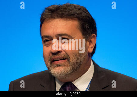 Angelo Gavrielatos Bundespräsident der Australischen spricht an der Mutter-Konferenz in Brighton am 18. April 2014. Stockfoto