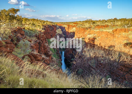 Joffre fällt Karijini National Park, der Pilbara-Region in Western Australia in joffre Gorge, Stockfoto