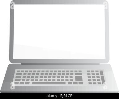 Einfachen Vektor Illustration von Laptop, Notebook. Grauen Farbverlauf Stock Vektor