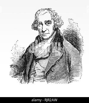James Watt (1736-1819) war ein schottischer Erfinder, Maschinenbauingenieur und Chemiker, der auf Thomas Newcomen's 1712 Newcomen Dampfmaschine mit seinem Watt Dampfmaschine im Jahre 1776 verbessert, die von grundlegender Bedeutung für die Änderungen, die durch die industrielle Revolution sowohl in seiner Heimat Großbritannien und den Rest der Welt gebracht wurde. Seine Verbesserungen der Dampfmaschine" konvertiert es von einem Prime Mover von marginaler Effizienz in die mechanische Arbeitspferd der Industriellen Revolution". Stockfoto