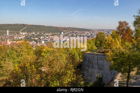 Luftaufnahme von Würzburg, eine fränkische Stadt in Bayern, Deutschland Stockfoto