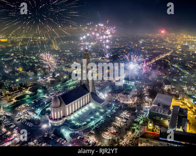 Silvester Feiern, Reykjavik, Island Stockfoto