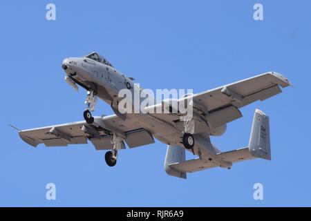 Die ehrfürchtige A-10 Thunderbolt, alias "Warzenschwein" bei Luke Air Force Base, Arizona im Jahr 2018 Stockfoto