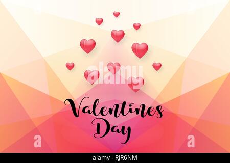 Valentines Tag Verkauf, bunte Low Poly Hintergrund, Vektor, Abbildung, eps-Datei Stock Vektor
