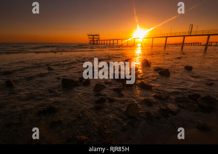 Golden Sunrise Kuwait Strand Stockfoto