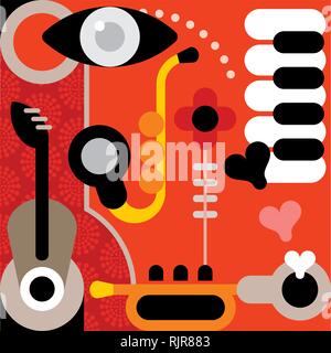 Abstrakte Musik - Graphic Art Color Vector Illustration. Stock Vektor